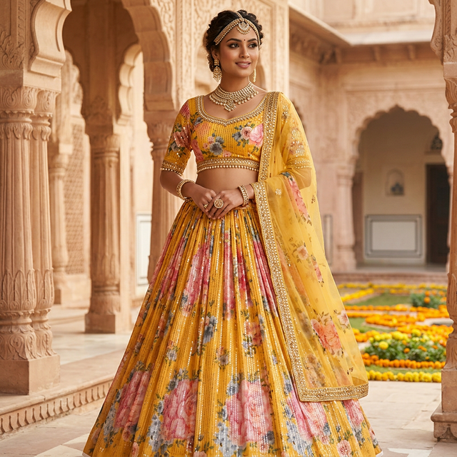 AI Generated Lehenga from Fabric