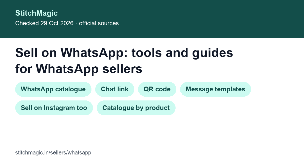 Sell on WhatsApp: catalogue, chat link, QR code and message tools for WhatsApp sellers